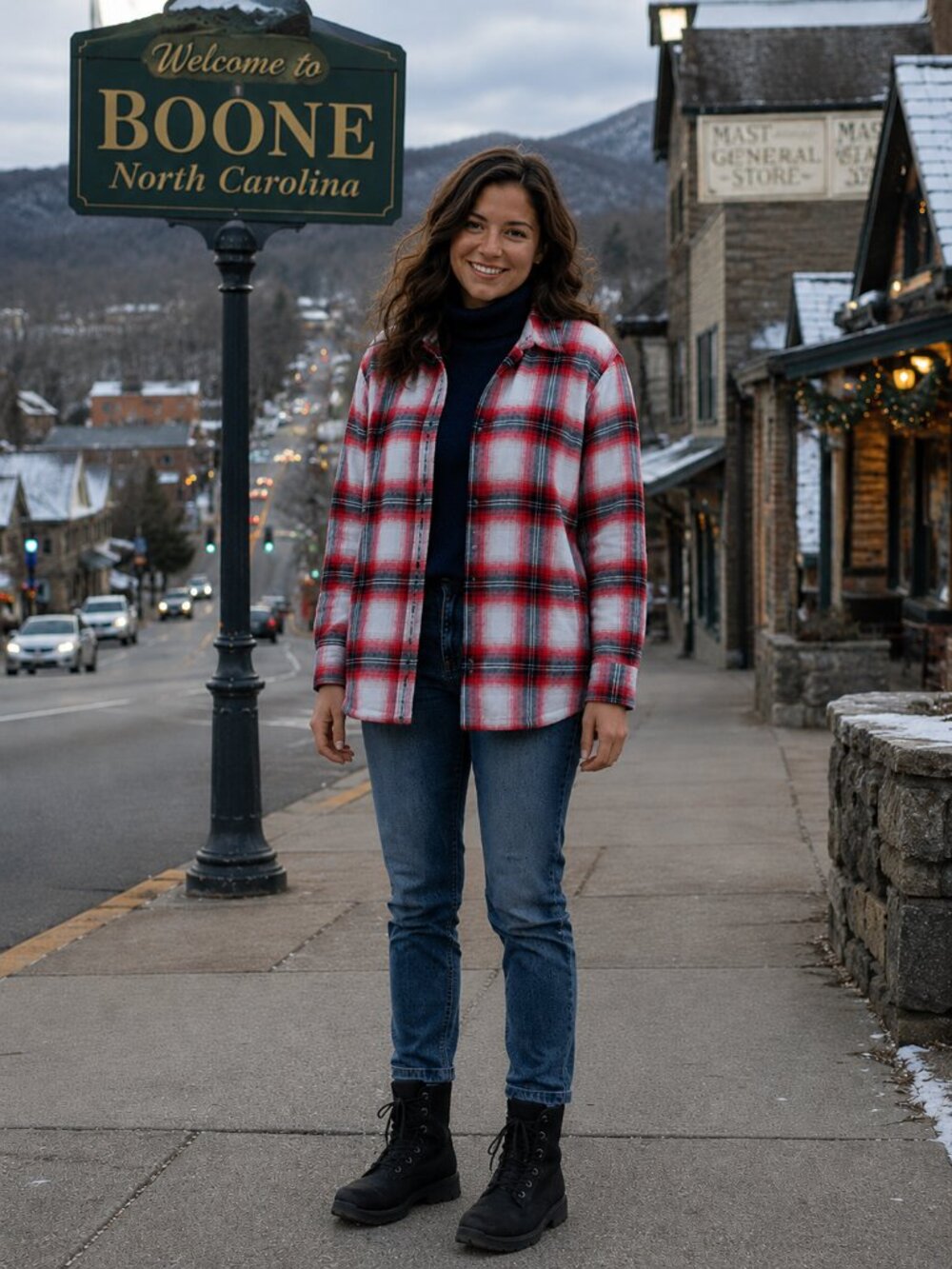 Women's Holly Hideaway Flannel Shirt Cream and Red